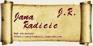 Jana Radičić vizit kartica
